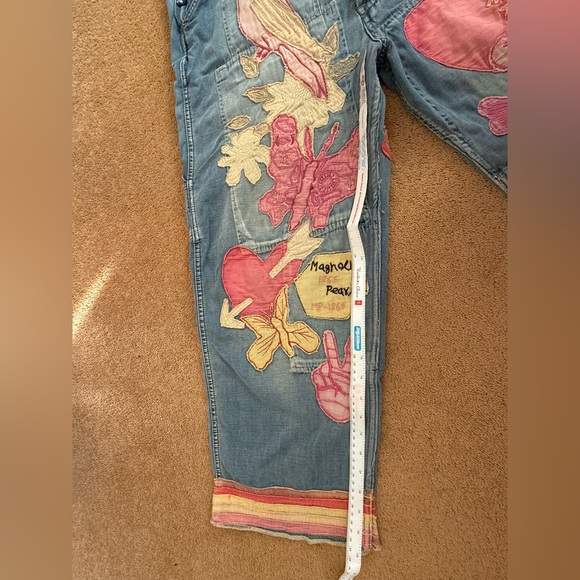 RARE 🦄 NWT Magnolia Pearl Embroidered Love Applique Overalls 032 - Picture 11 of 12